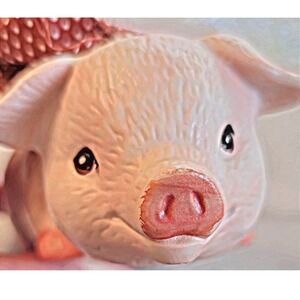 1989 Trippie's Inc. Ceramic Pink Pig with‎ Bow Made in Taiwan ROC ~ Super cute!